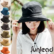 Sunlead 防曬透氣寬緣可折邊防風吹落遮陽帽(卡其綠)