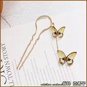 『坂井.亞希子』復古造型雙蝴蝶金屬垂墜髮簪