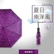 【德國boy】抗UV防風三折晴雨自動開收傘（紫色星空）紫色星空