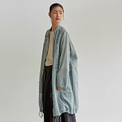 旅途原品_野風_原創設計真絲棉輕盈寬鬆風衣防曬衫 M/L/XL　M湖藍色