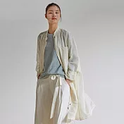 旅途原品_野風_原創設計真絲棉輕盈寬鬆風衣防曬衫 M/L/XL　L米白色