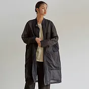 旅途原品_野風_原創設計真絲棉輕盈寬鬆風衣防曬衫 M/L/XL　M黑色
