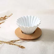 [ Simple Real ] TAMAGO 陶瓷咖啡濾杯附木托 1-2杯份白色