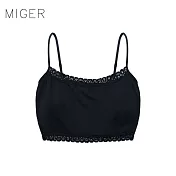 [MIGER密格內衣]細肩帶小可愛((附可拆式罩杯))-3662-台灣製-FREE黑色