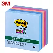 3M 654-5SSNRP狠黏五色便條紙磚(7.6×7.6公分)