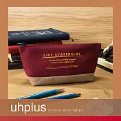 uhplus Life Stationery/ink 職人寬底筆袋(紅)