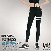 Run Power 速乾型機能運動褲7207白側壓紋-S