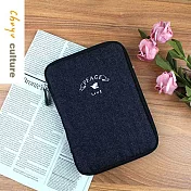 官方獨賣 珠友  B6/32K多功能書衣/書套-牛仔布拉鍊包