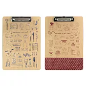 【ABEL】【自然風】A4原色板夾手繪系列-經典文具&點心時刻原色