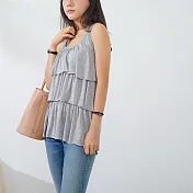 【KT】不收邊蛋糕層次背心 4640　FREE淺灰