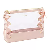 【Mark’s】芭蕾緞帶收納袋/化妝包 M號 ‧粉紅