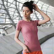 【KISSDIAMOND】超清涼貼身透膚運動上衣-064S藕粉