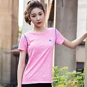 【KISSDIAMOND】輕薄透氣網眼速乾運動上衣-1527S粉色