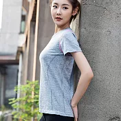 【KISSDIAMOND】輕薄透氣網眼速乾運動上衣-1527S灰色