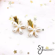 【SJ】日韓優雅珍珠花朵造型髮夾-花(2入)