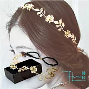 【Hera赫拉】巴洛克樹葉花朵鑲鑽髮帶