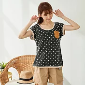 【慢。生活】點點口袋造型棉T TM349　FREE黑色