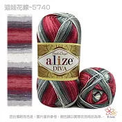 迪娃花線-5740深紅白灰色