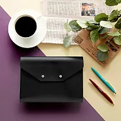 Funnymade 大人收納壓釦皮革A5書套V2-墨黑