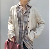 【那木】薄款排釦針織空調開衫外套(4色)    FREE豆腐白