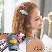 【卡樂熊】韓版幾何皮革造型髮夾/邊夾(三色)-方黃+圓藍