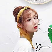 【SJ】日系森女系飄帶造型髮箍(兩色)-芥黃
