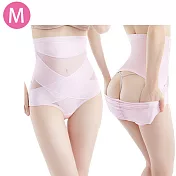 後脫式高腰透氣塑身提臀褲-蘿莉粉M號
