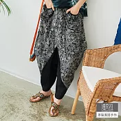 【潘克拉】雙口袋印花小飛鼠褲 TM1031 FREE黑色