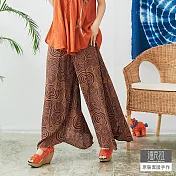 【潘克拉】重疊同心圓印花八角褲 TM1034　FREE咖啡