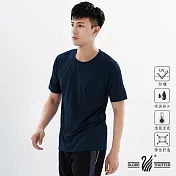 【遊遍天下】MIT中性款抗UV涼爽吸濕排汗圓領機能衫(S107-1)L丈青