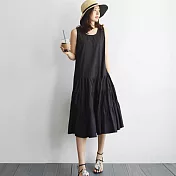 【MsMore】韓國東大門靚女蛋糕裙背心洋裝#j103989M黑