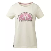 【The North Face】女 FLASHDRY短袖印花T恤S米白