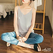 【AnZa】雙層雪紡純色吊带背心(5色)FREE灰