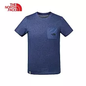 【The North Face】男 運動短袖休閒T恤S藍