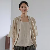 旅途原品_半日閒_原創設計亞麻棉開衫薄外套 M/L　M麻色