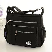 【KISSDIAMOND】防潑水多隔層大容量郵差包-921(手提/肩背/斜背/大容量/6色可選)黑色