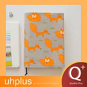 uhplus Q-plus手感書衣-小狐狸(灰橘)