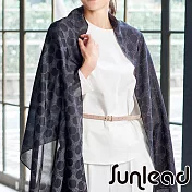 Sunlead 防曬寬版優雅圓點抗UV圍巾/披肩 (黑色)