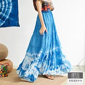 【潘克拉】藍染雙層蛋糕A字裙 TM1010 FREE淺藍