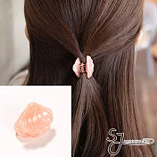 【SJ】時尚小清新海洋系貝殼造型爪夾/瀏海夾/髮夾2入組(四色)-橘色