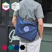 m square 字母拉鏈折疊購物袋 M寶藍