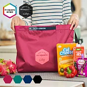 m square 字母拉鏈折疊購物袋 L紫紅