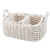居家簡約棉繩編織收納籃白色