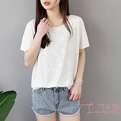 【Lockers 木櫃】型女圓領蝙蝠袖無痕收邊打底衫-5色白