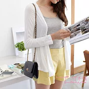 【Lockers 木櫃】素色流年莫代爾針織防曬中長外套/罩衫-2色白