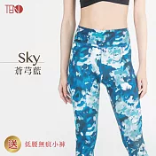 TENO花花褲。輕量化運動休閒褲【買就送小褲】M蒼穹藍