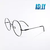【ASLLY】多邊框型黑色細圓框濾藍光眼鏡