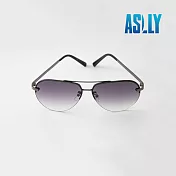 【ASLLY】半框設計漸層雷朋墨鏡/太陽眼鏡