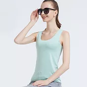 【Stoney.ax】冰絲背心透氣爽滑舒適無痕L豆綠色