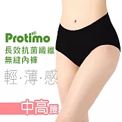 瑪榭 (台灣製)薄感無縫抗菌三角褲-中高腰M黑